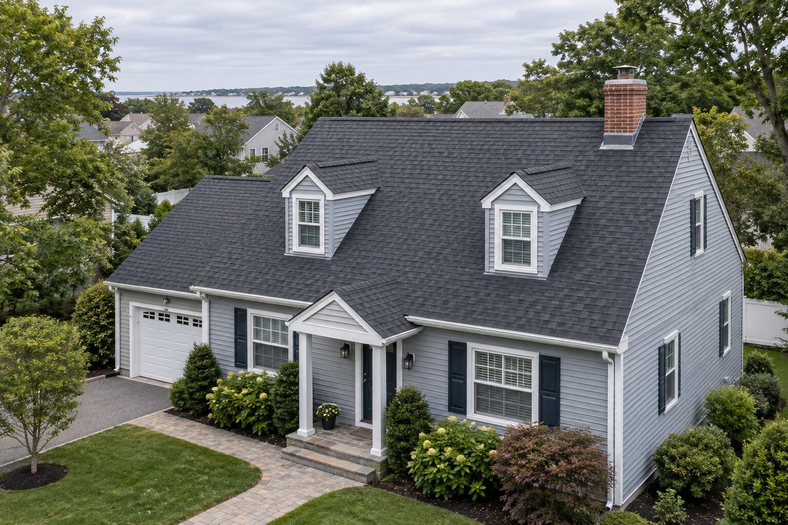 Illustrative view of an asphalt-shingle roof on a New Jersey home